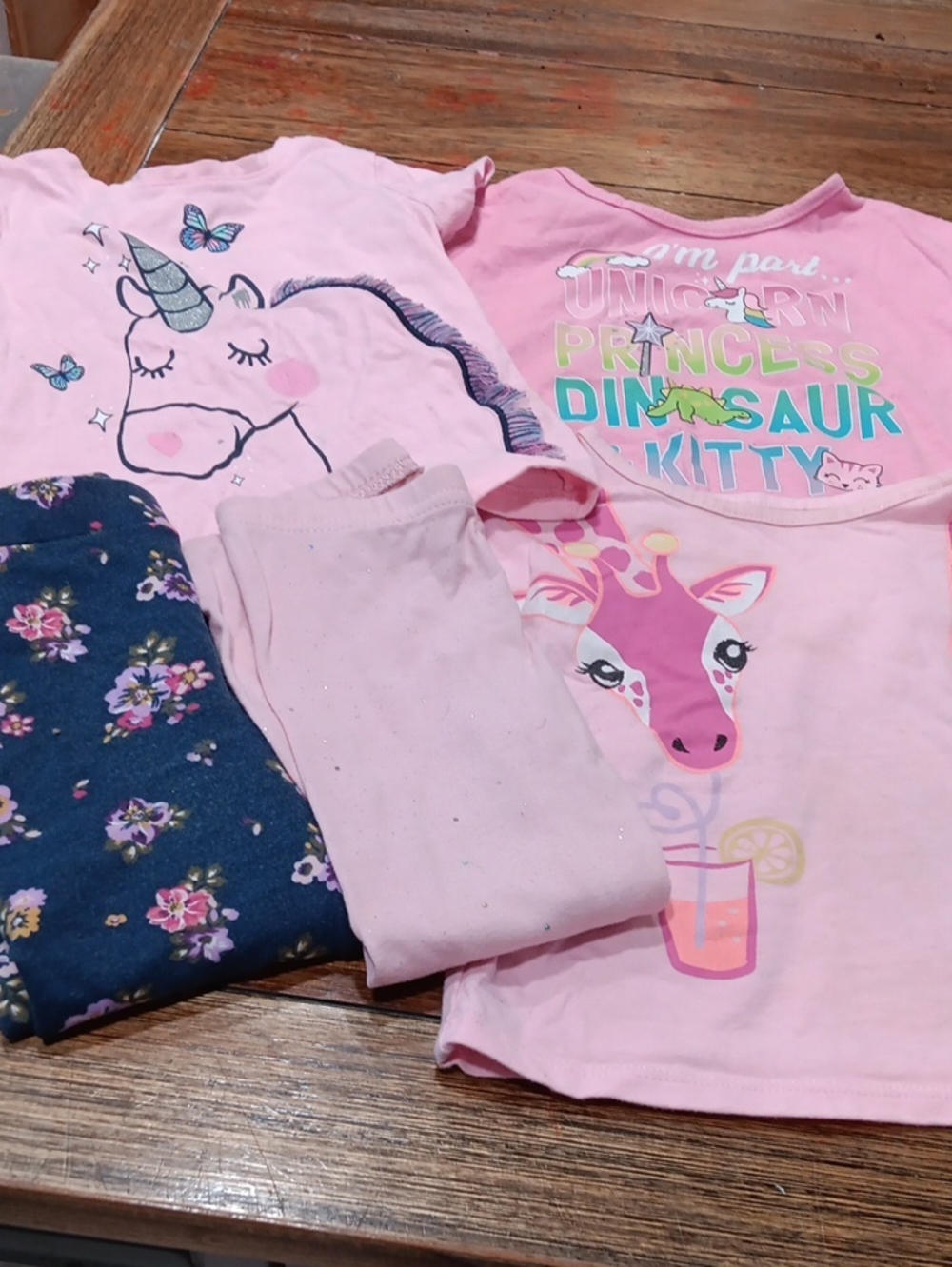 Garanimals Pink Unicorn & Giraffe Kids Leggings  And Shirt  Set